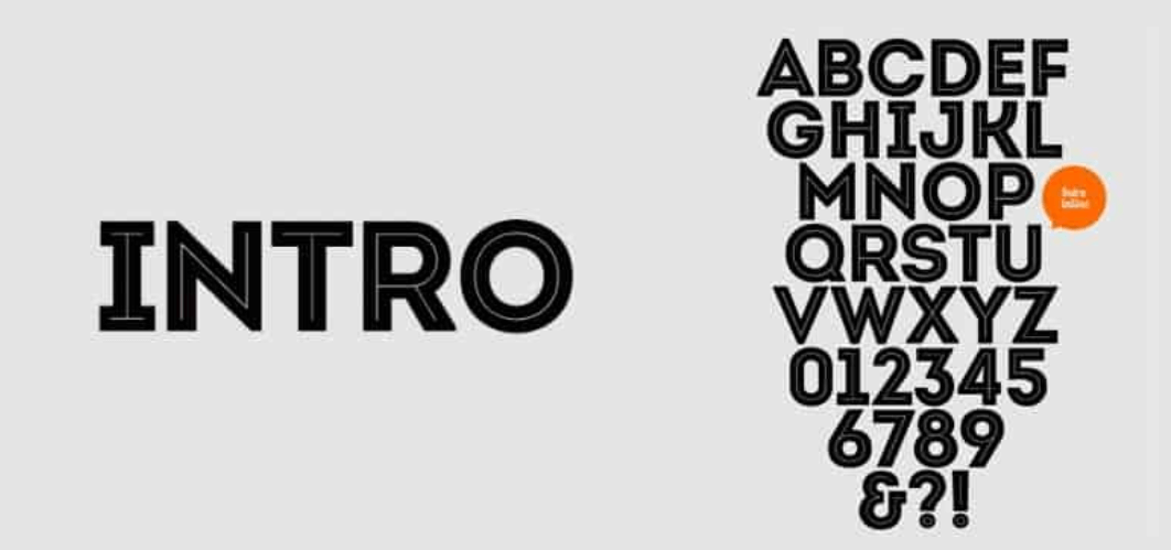 Intro inline font family free download
